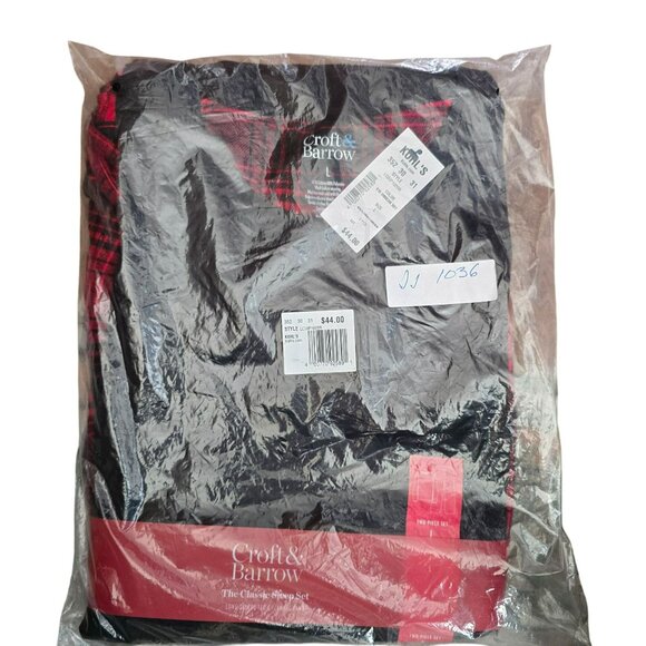 Mens Flannel Red and Black Plaid Pajama Sleep Set Long Sleeve Large JJ1036 - Picture 2 of 6